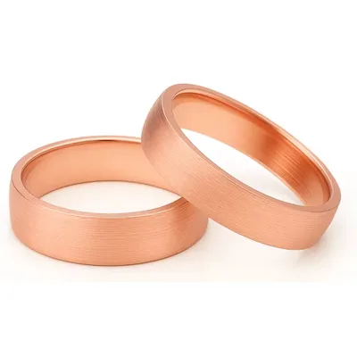 14 Ayar 5 mm Rose Altın Mat Klasik Alyans Çifti