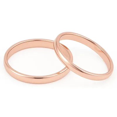 14 Ayar 2 mm Rose Altın Klasik Alyans Çifti